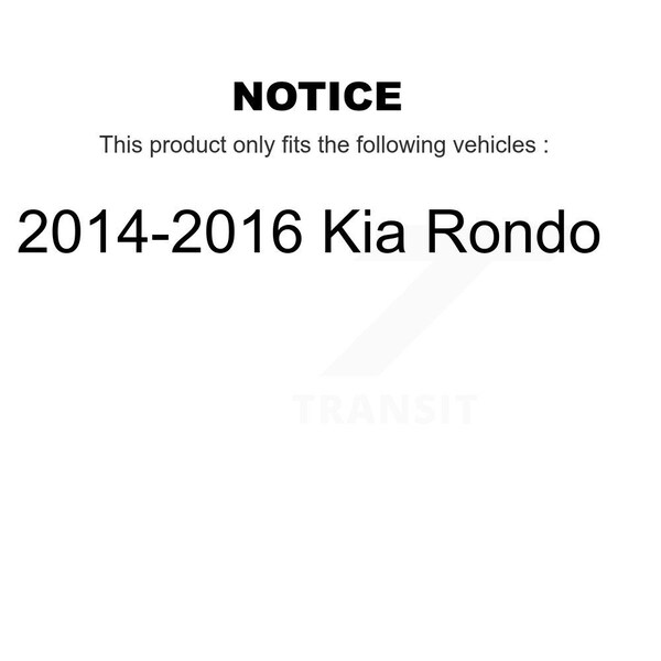 Front Wheel Bearing Coated Disc Brake Rotors And Pads Kit For 2014-2016 Kia Rondo